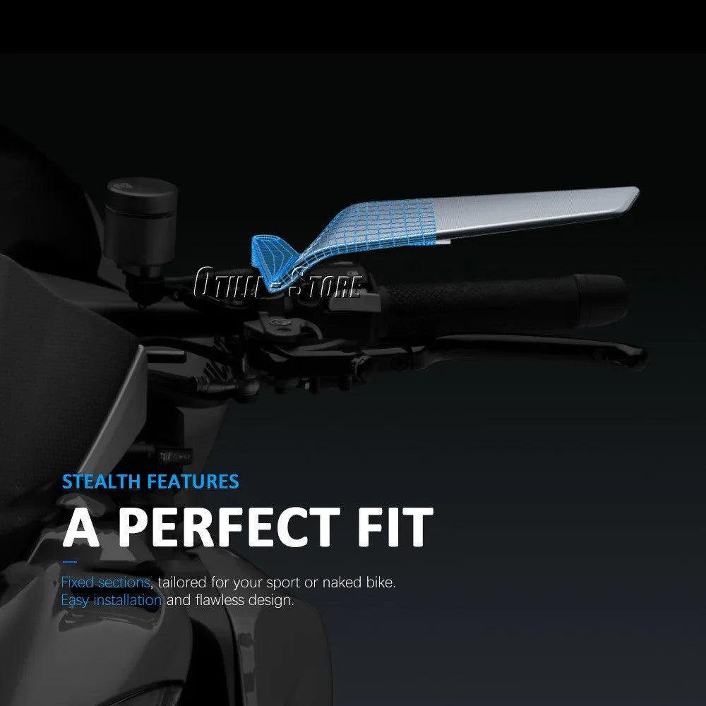 Universal aluminium alloy handle mirror with blue lens for street bike and electric car