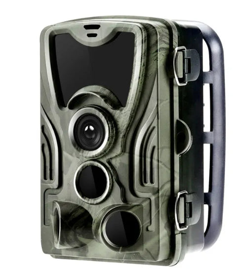 Green cellular trail camera for deer hunting with 16MP sensor and 65ft detection range