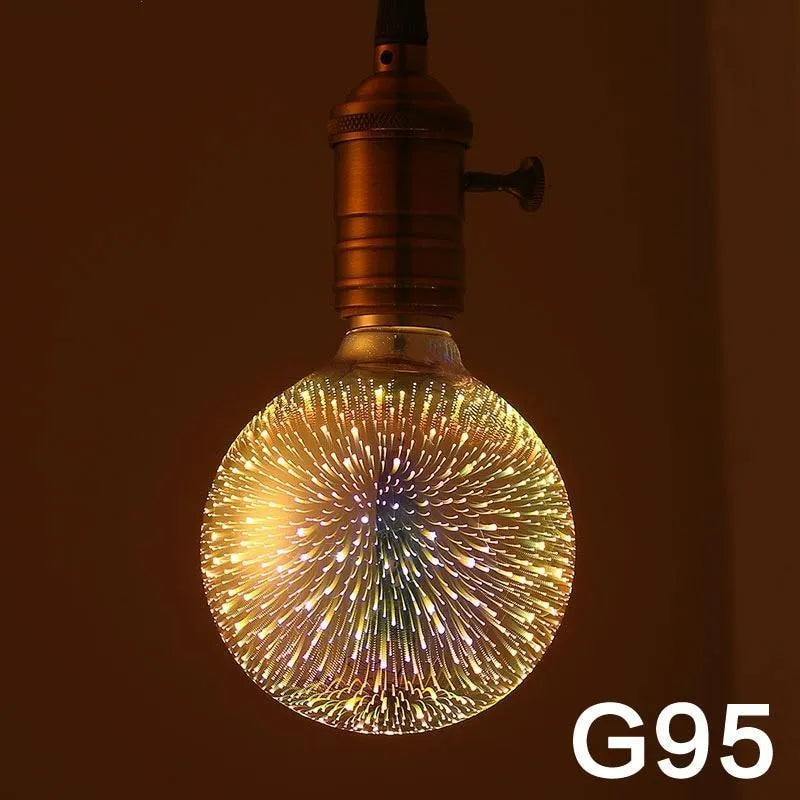 3D Firework LED decoration bulb with E27 base for holiday and novelty lighting