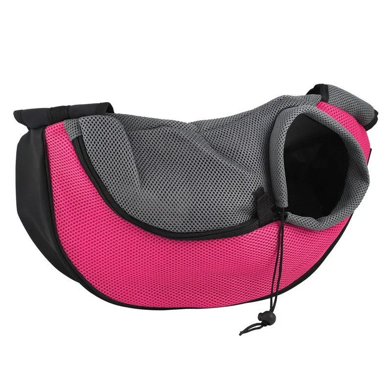 Polyester pet backpack carrier for cats and small dogs in blue colour with adjustable shoulder straps