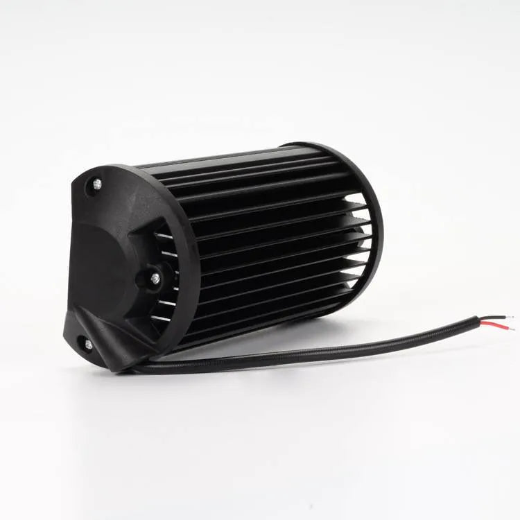 Black aluminium 36W LED work light with spotlight and floodlight optics, 165x70x80mm size, IP67 rated