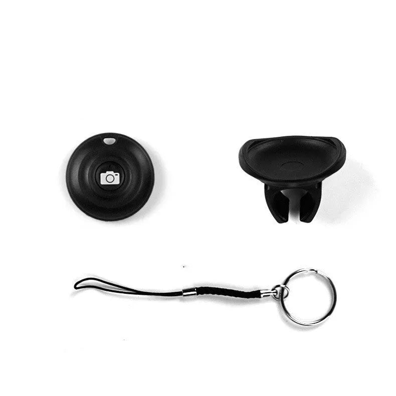 Black Bluetooth selfie remote control for smartphones with snap shutter button