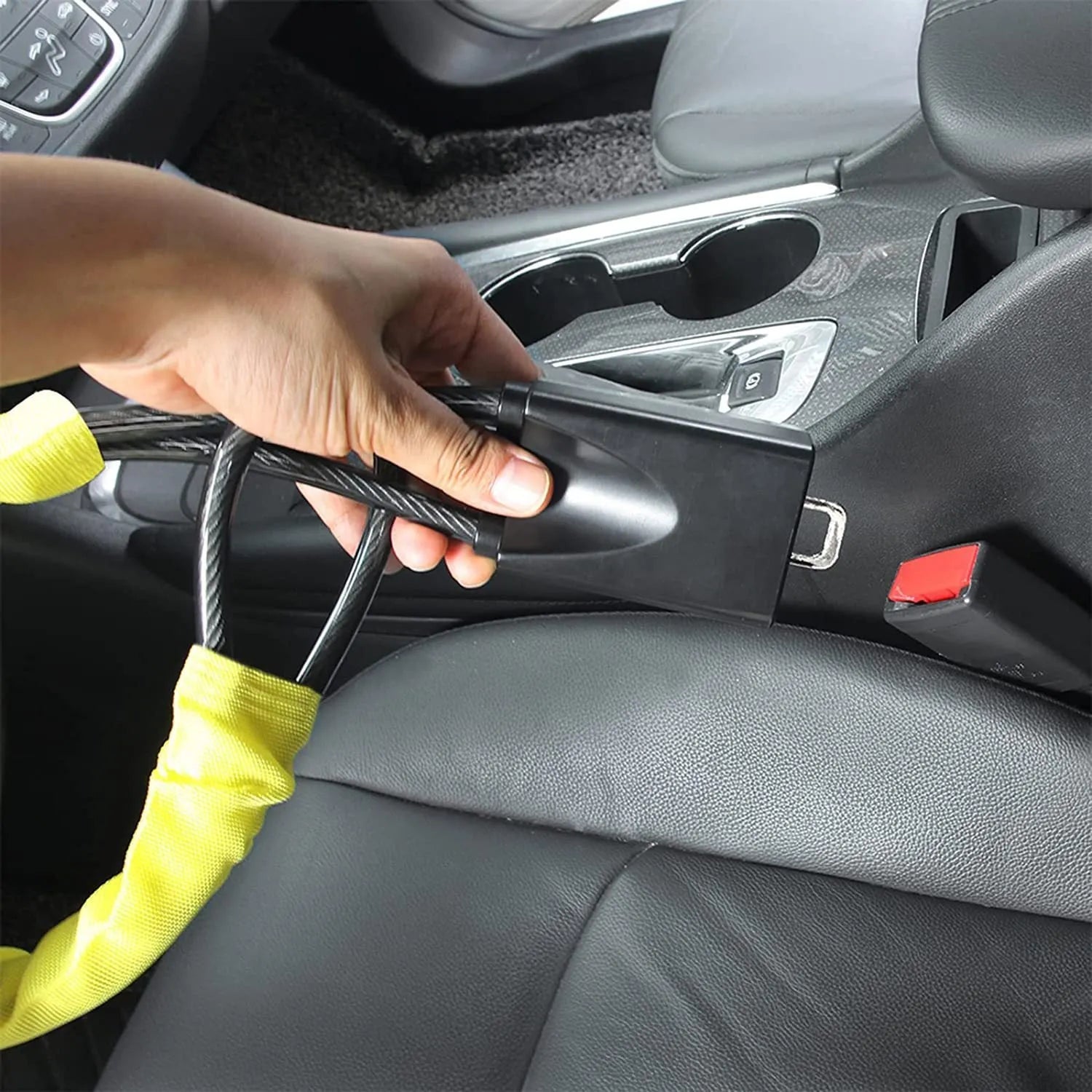 General Motors car steering wheel security lock with wire cable in red colour option