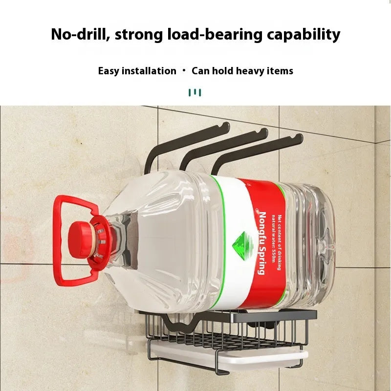 Folding plastic kitchen storage rack for rag draining with wall mount and table top options