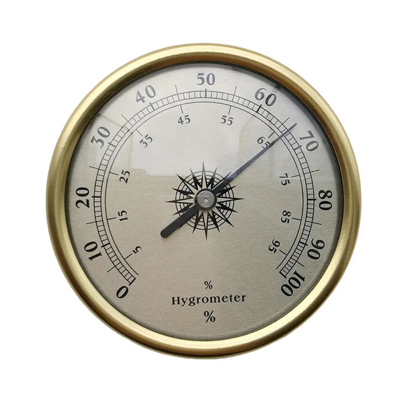 Aluminium analog thermometer and hygrometer with 72mm diameter dial for home temperature humidity monitoring