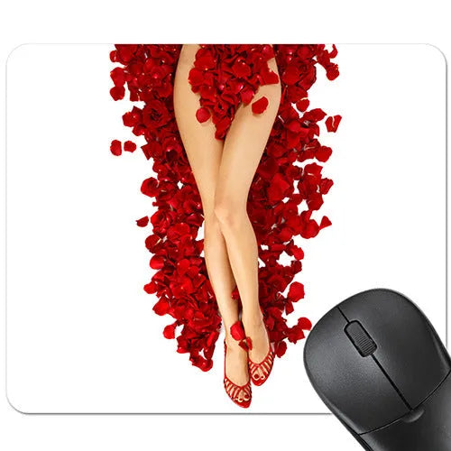 Red lips design rubber mouse pad with non-slip base for office and gaming use