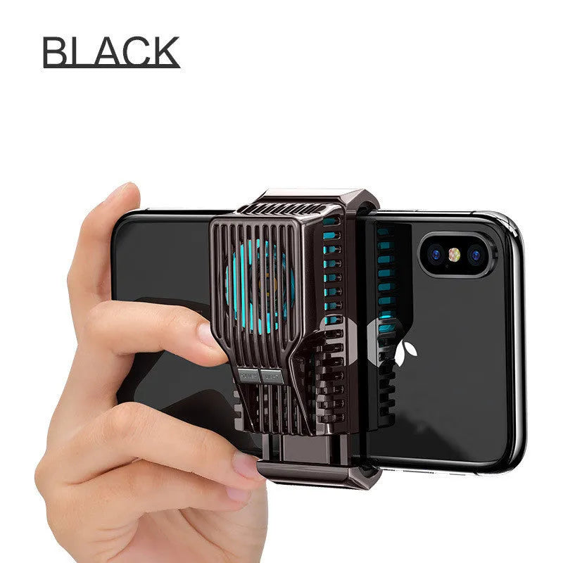 Mobile phone radiator cooling fan with clip for 4-7 inch smartphones in black gold silver colours