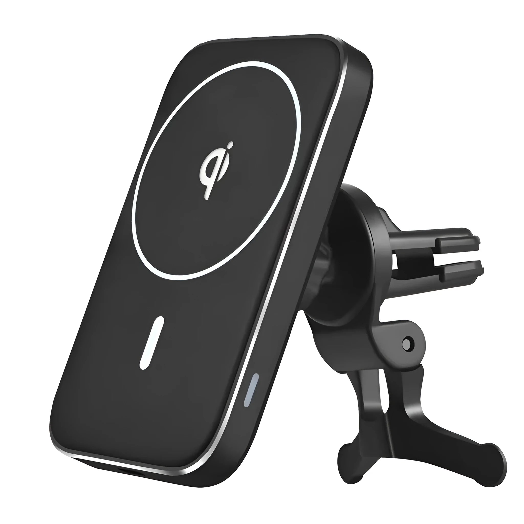 Black M6 wireless charging car bracket with magnetic phone mount and USB cable