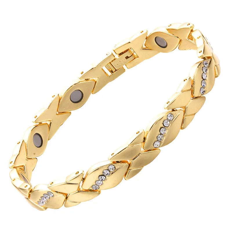 Retro bowknot five diamond strong magnetic red copper therapy bracelet unisex copper construction retro design