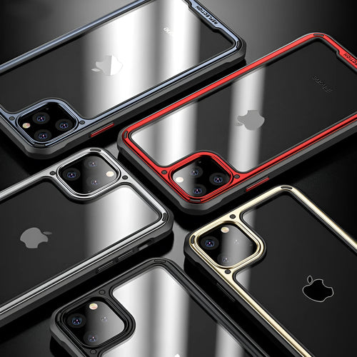 Silicone phone case with transparent back for Apple iPhone 11 series in multiple colours