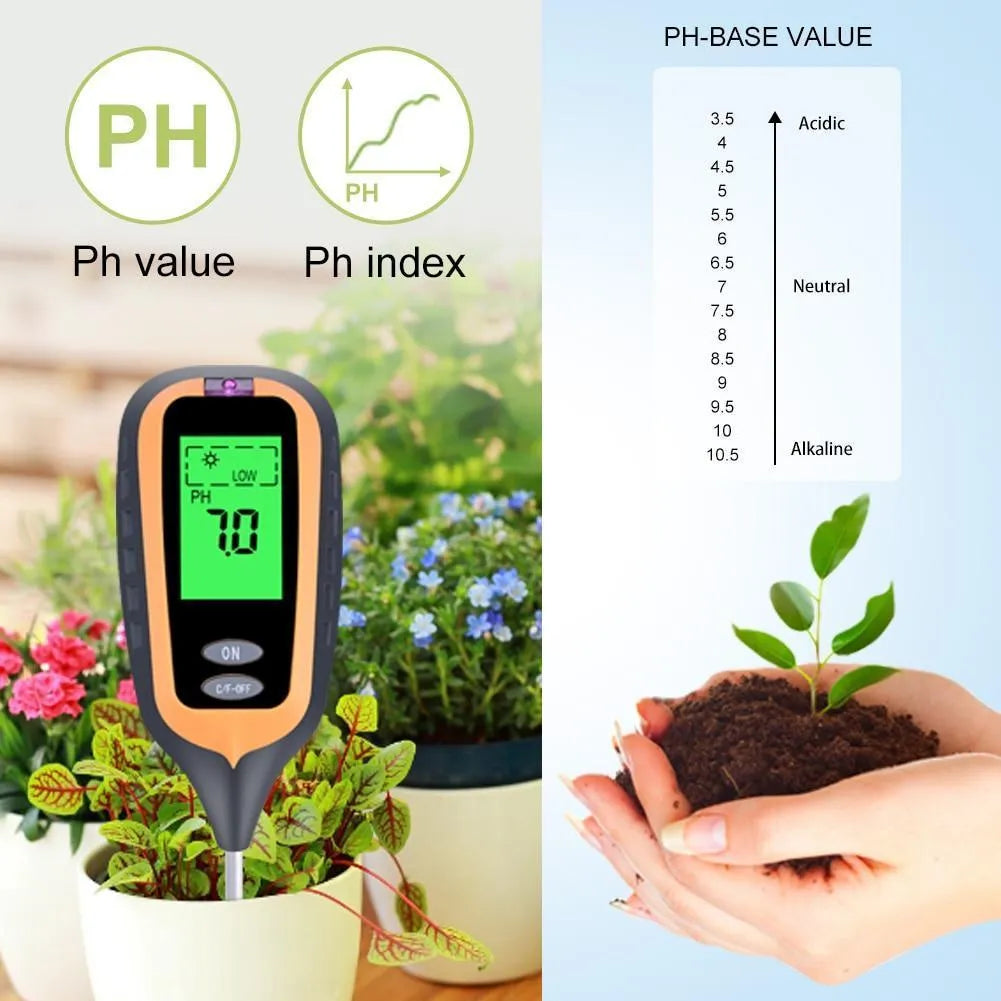 Black soil pH tester with carbon fibre body measuring 40CM x 21CM x 12CM