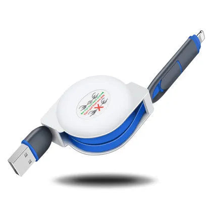 3-in-1 telescopic charging cable extended to 120cm with titanium alloy connectors