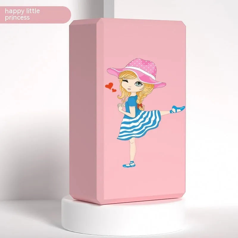 High-density EVA yoga block in various colours including cartoon designs for dance and fitness training