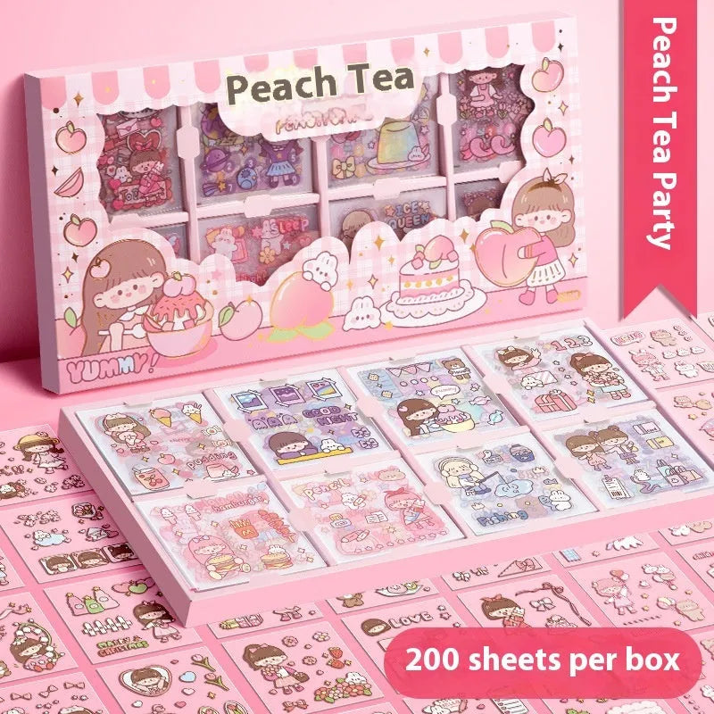 Children's decorative sticker collection showing five themed designs for craft projects
