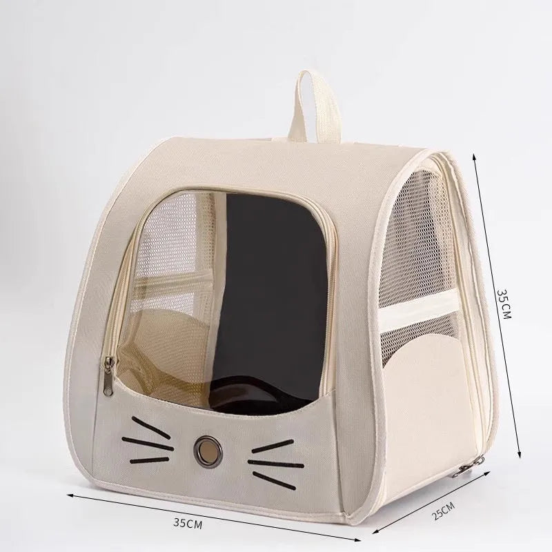 Multi-purpose folding pet bag in Oxford cloth with animal pattern, available in Beige colour