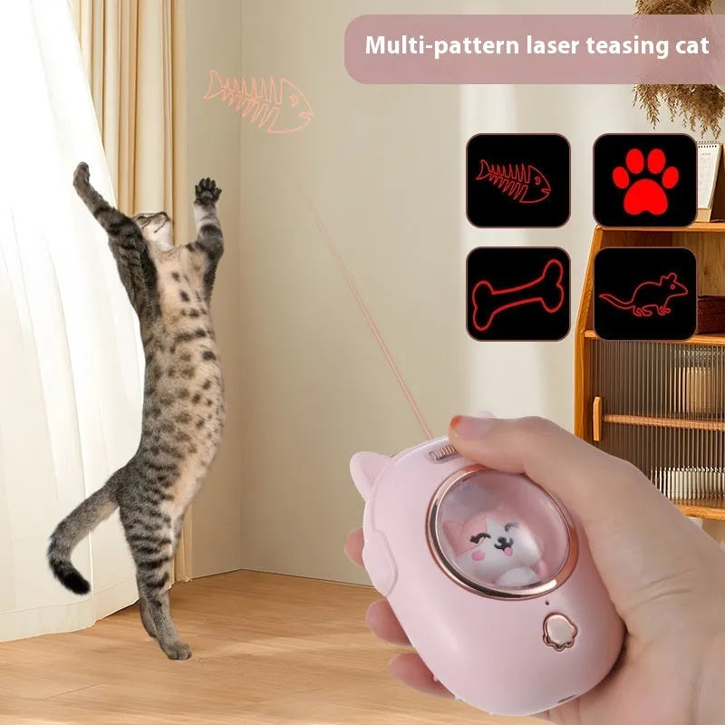 Pink and yellow ABS plastic pet comb with integrated laser toy function for cats and dogs