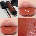Mirror Lip Paint lacquer tube in six dark berry and tomato red shades for glossy, durable wear.