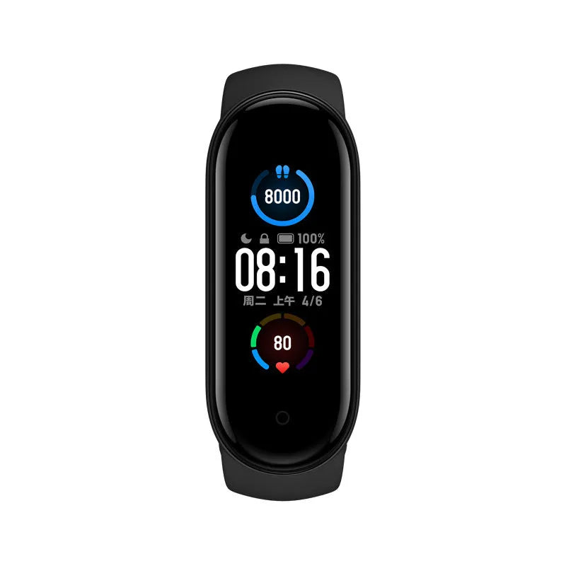 Mijia Mi Band 5 fitness tracker with black TPU wristband and 1.1 inch colour screen