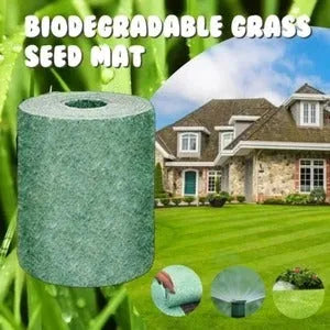 Roll of biodegradable grass seed mat 20cm by 300cm for soil erosion control and lawn establishment