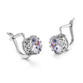 Korean retro style crown-shaped clip earrings with diamond accents in rose gold or white gold finish.