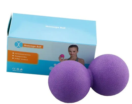 High density peanut massage ball in black on a white background, portable muscle relief tool
