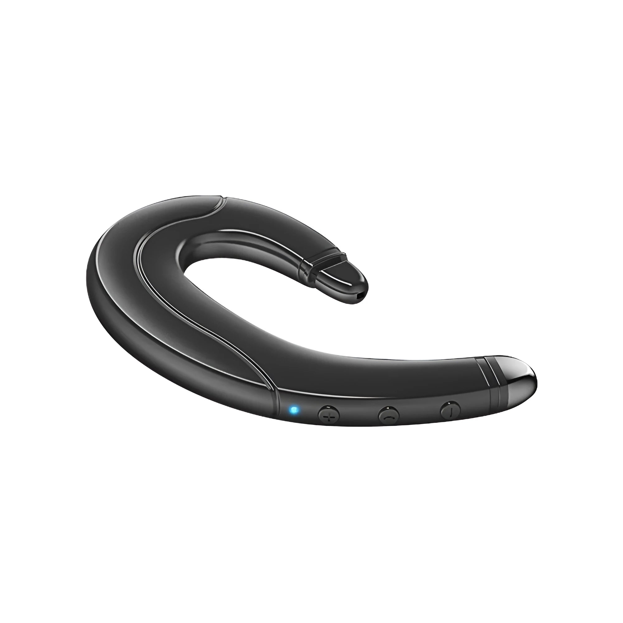 Single-ear Bluetooth driving headset in black colour with out-of-ear mounted design