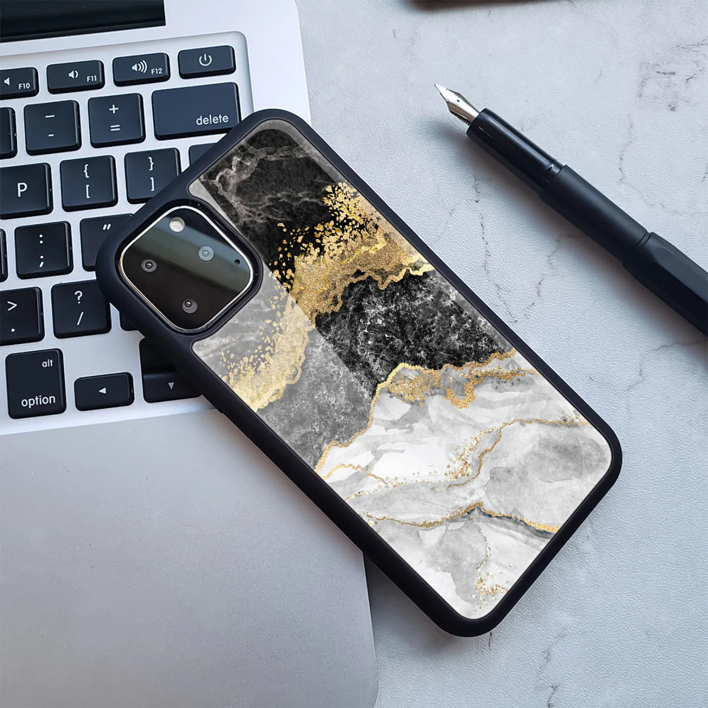 Marbled Huawei smartphone case with TPU and PC construction in multiple colour options