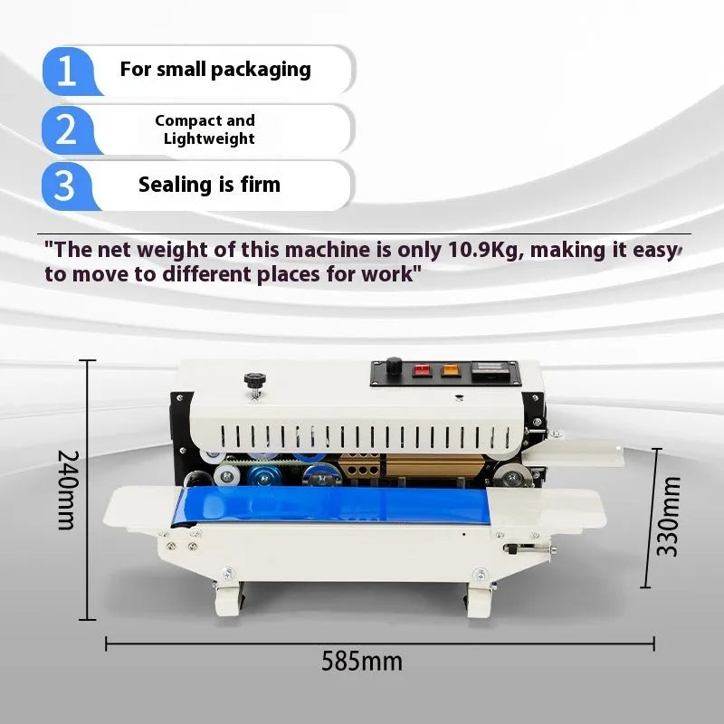 Mini L1 steel seal sealing machine with date printing function on tabletop