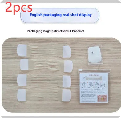 V27 neck pattern sling firming tape set with skin-tone adhesive patches on card