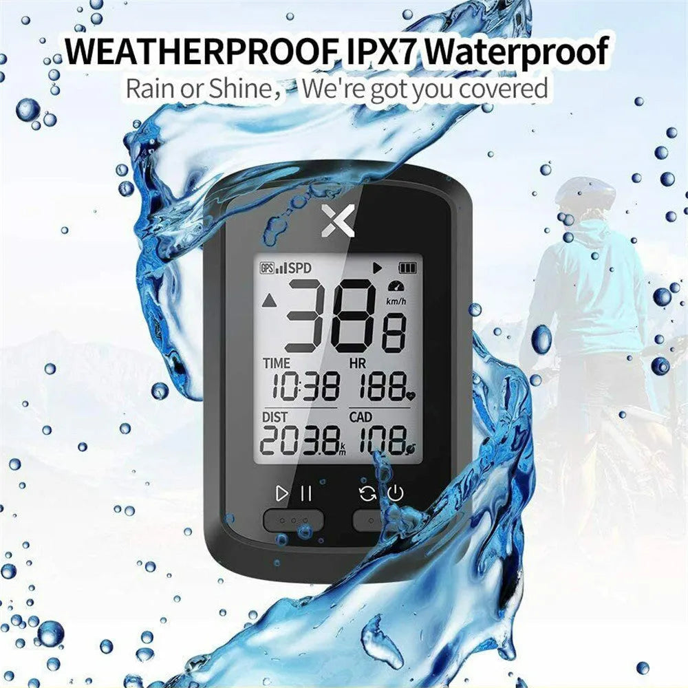 Black plastic bicycle stopwatch with digital display for cycling training