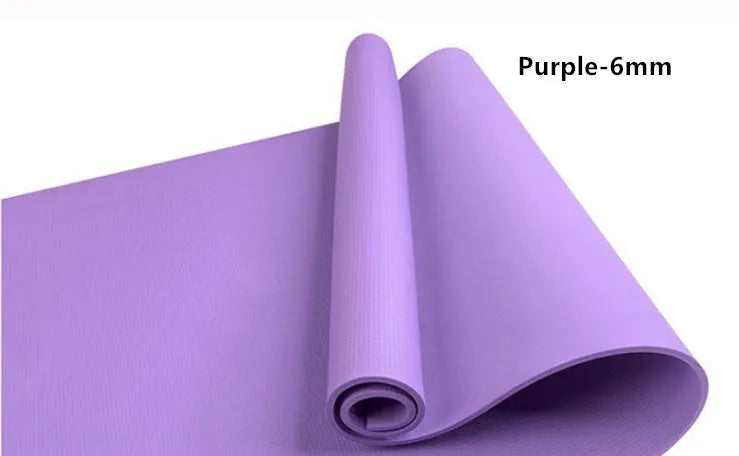 Red and blue EVA composite yoga mats showing 4mm and 6mm thickness options for home fitness.
