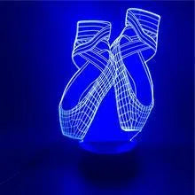 Ballet dancing shoes design 3D night light with multi-colour LED illumination on an ABS base.