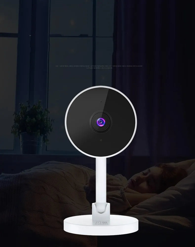 White FLASH FISH WiFi security camera with gun-style design and microSD card slot
