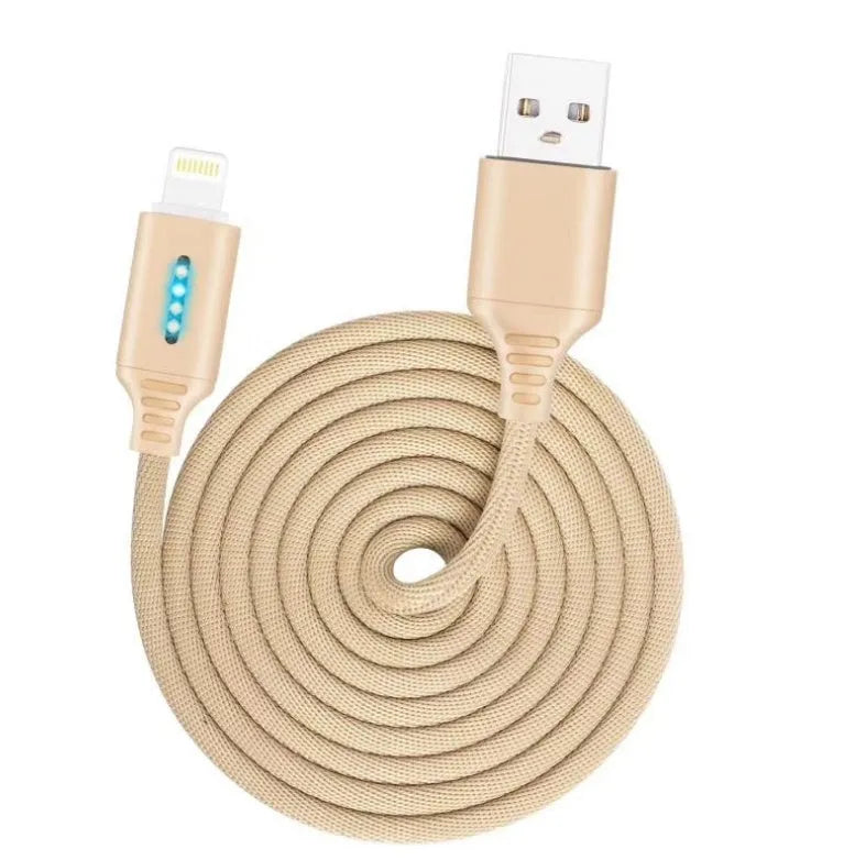 Fabric weave USB fast charging cable in black, 1 metre length for Android iPhone Type-C devices