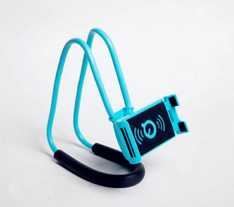 360 degree rotatable plastic and foam phone holder stand in black color for universal smartphones