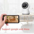 Tuya wireless indoor security camera with PTZ and night vision, 75x78x110mm