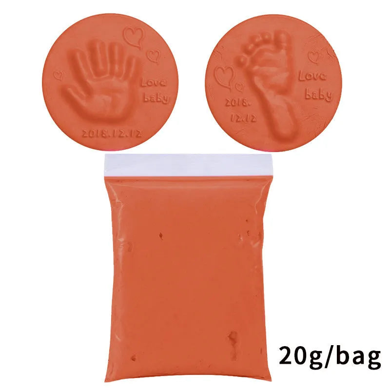 Baby handprint and footprint clay kit in ten colours, 20g soft non-toxic clay