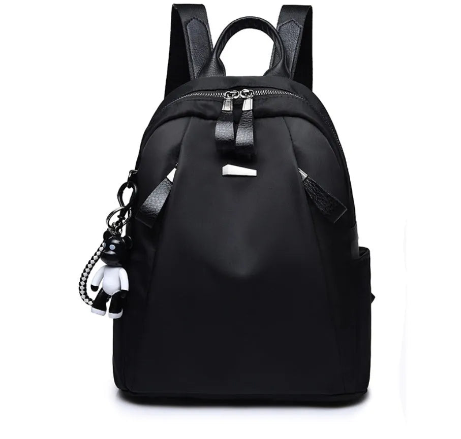 Medium Oxford cloth rucksack with internal phone and ID compartments in wine red colour
