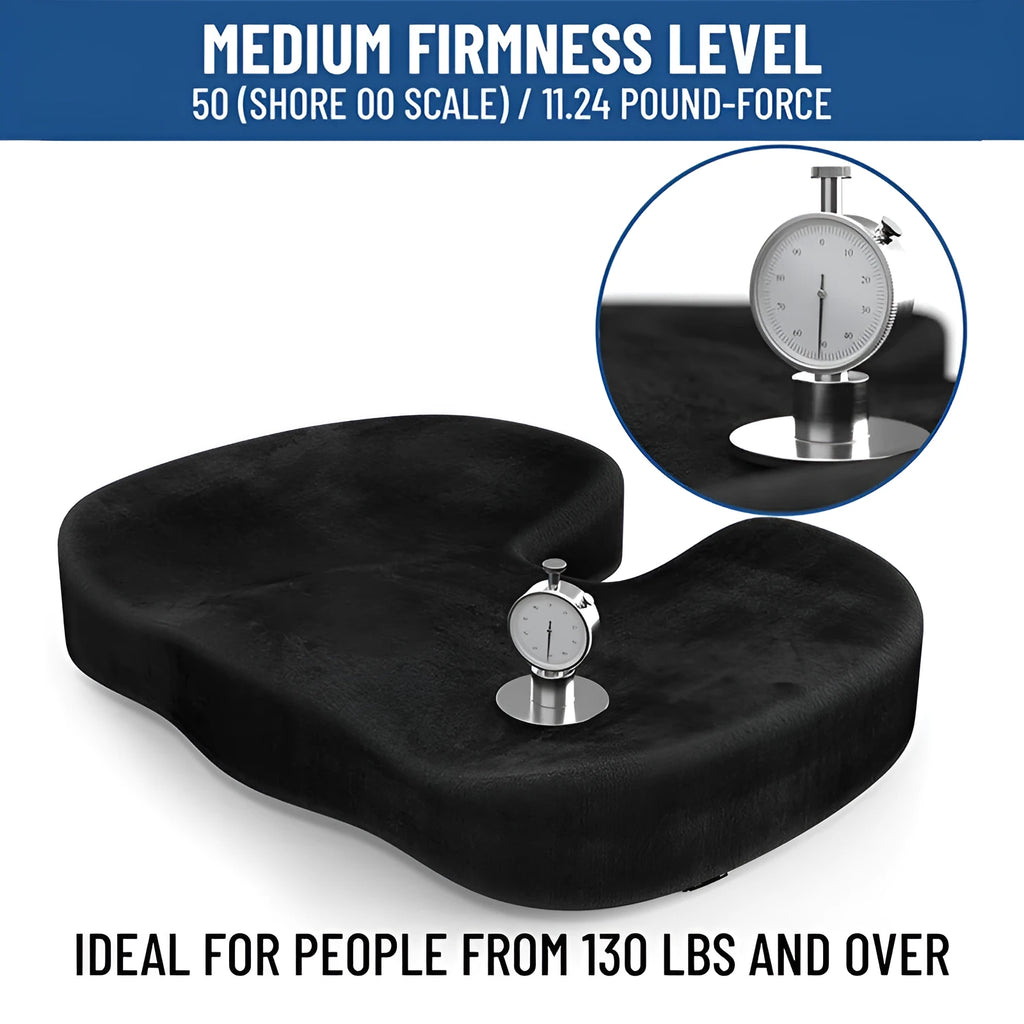 Black flannel U-shaped memory foam seat cushion for office chair comfort