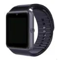 Black smart watch with 1.54-inch touch screen and silicone strap on a wrist