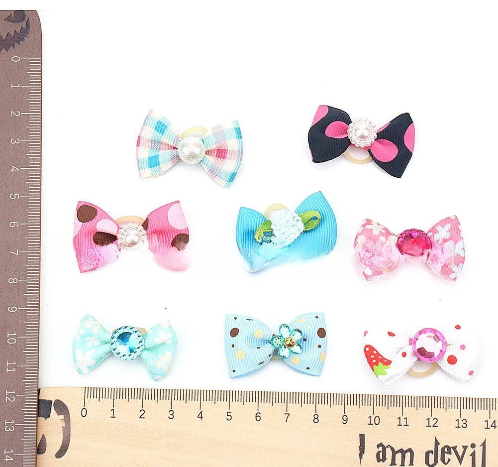 10-piece polyester bow headband set for small pets size 0 general gender