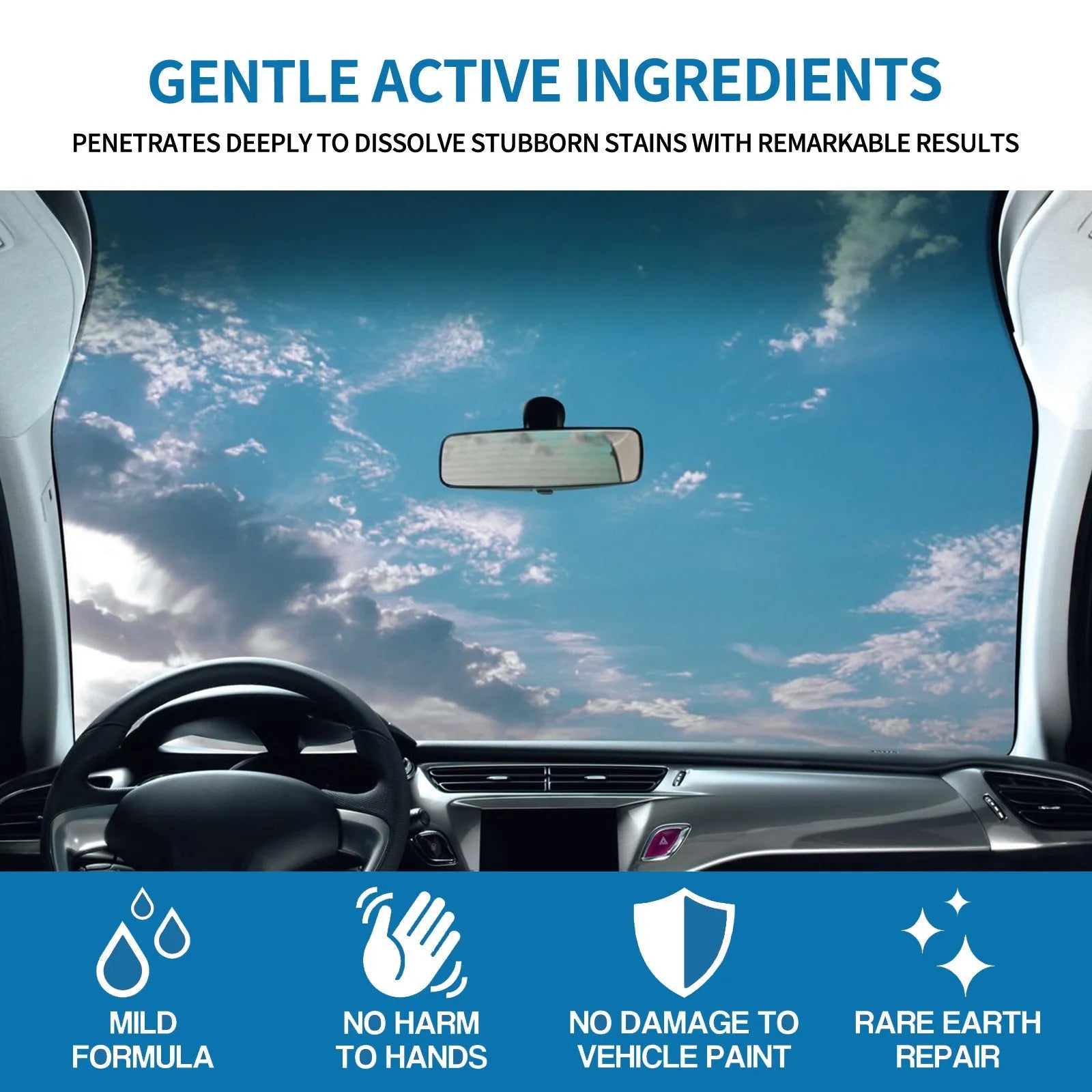100ml bottle of car foam cleaning agent for interior fabric seats and carpets.