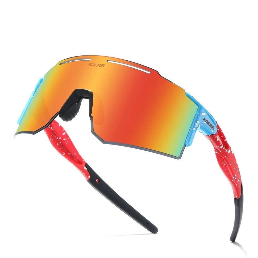 Ultralight polarised cycling sunglasses with frameless TR90 frame in a selected colour.