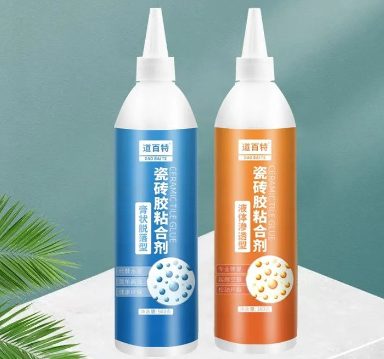 Tile repair injection adhesive for loose tiles, cold curing emulsion body, 280g to 500g options