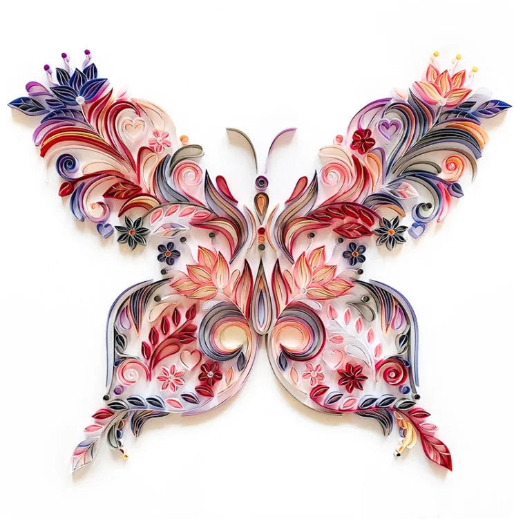 20 inch butterfly quilling paper craft kit with complete tools for handmade wall hanging ornament