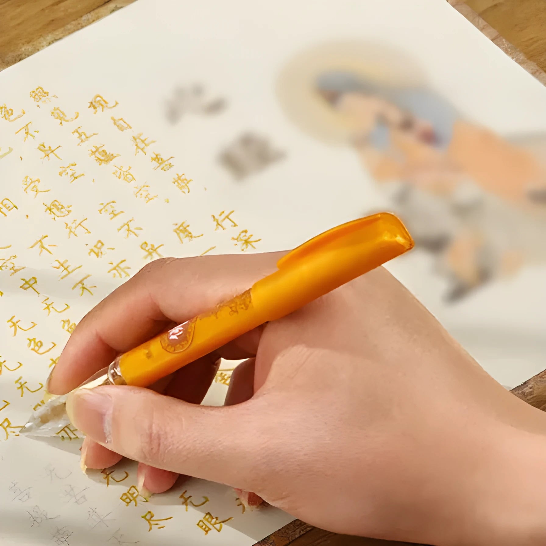 Hand copy sutra practice board set with 39cm paper sheets and five Buddhist script style options