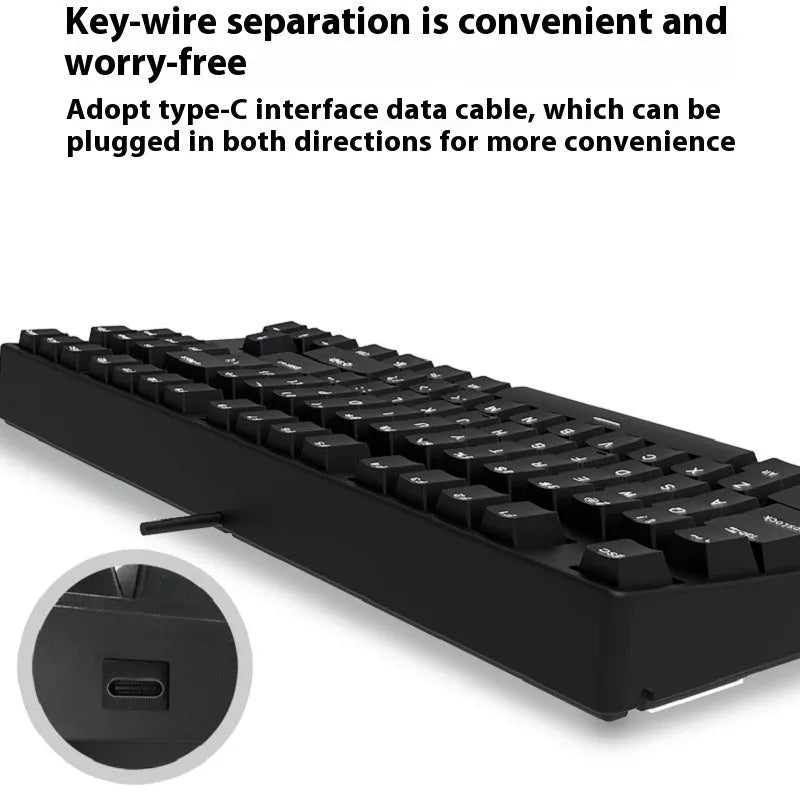 87-key mechanical gaming keyboard with colourful keycaps and metal chassis