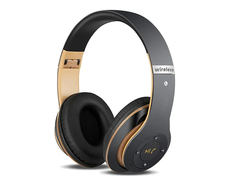 Wireless Bluetooth headset head-mounted design in Black with 10-metre range Bluetooth 4.2