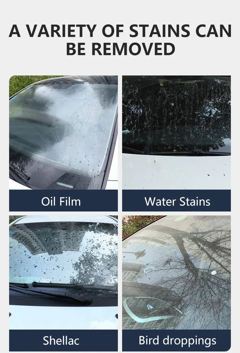 Tube of glass and car oil film remover cleaning cream in 50ml, 100ml, and 200ml size options
