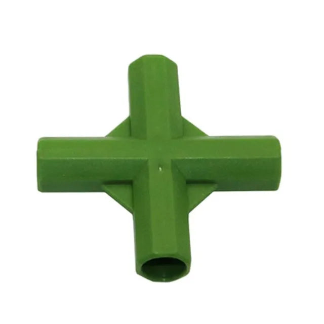 PP plastic 3-way and 4-way garden stake connectors for 11mm poles